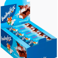 BabyFox Молочный шоколад, шоколадные батончики Baby Fox, 30шт по 45г