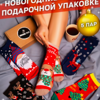 НОСКИ ТУТ Новогодний подарочный набор носков 5 шт