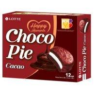 Пирожное LOTTE Choco Pie cacao бисквитное в шоколадной глазури, 12х28г, Россия, 336 г