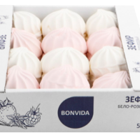 Зефир BONVIDA бело-розовый, 540г, Россия, 540 г