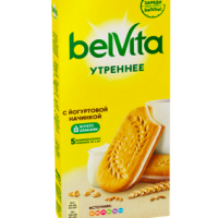 Печенье BELVITA Утреннее с йогуртовой начинкой, 253г, Россия, 253 г