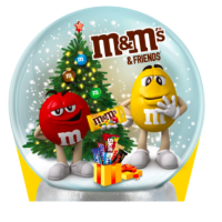 Набор подарочный M&M'S Friends Снежный шар, новогодние сладости, 236г, Россия, 236 г