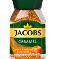 Кофе растворимый JACOBS Caramel натуральный сублимированный с ароматом карамели, ст/б, 95г, Россия, 95 г