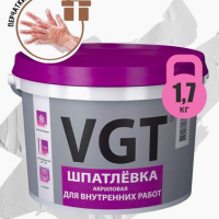 VGT Шпатлевка акриловая финишная (шпаклевка), белая, 1.7 кг